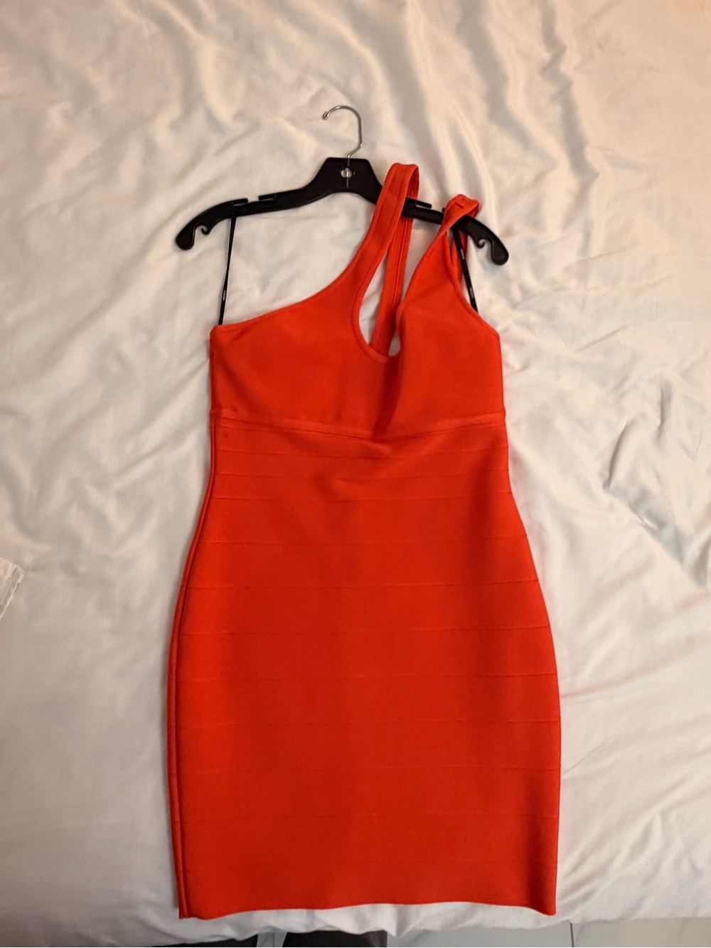 Women’s One-Shoulder Orange Bodycon Dress